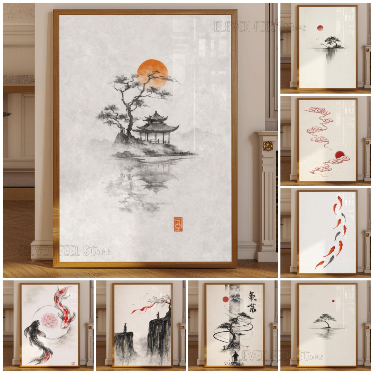 Japanese Zen Lifestyle - Poster di Albero d'Inchiostro Giapponese, Stampa
