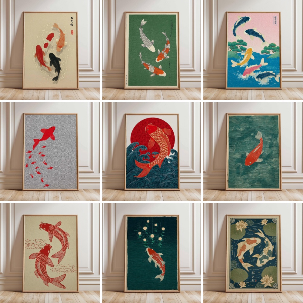 Japanese Zen Lifestyle - Poster di Pesci Koi Giapponesi, Stampe