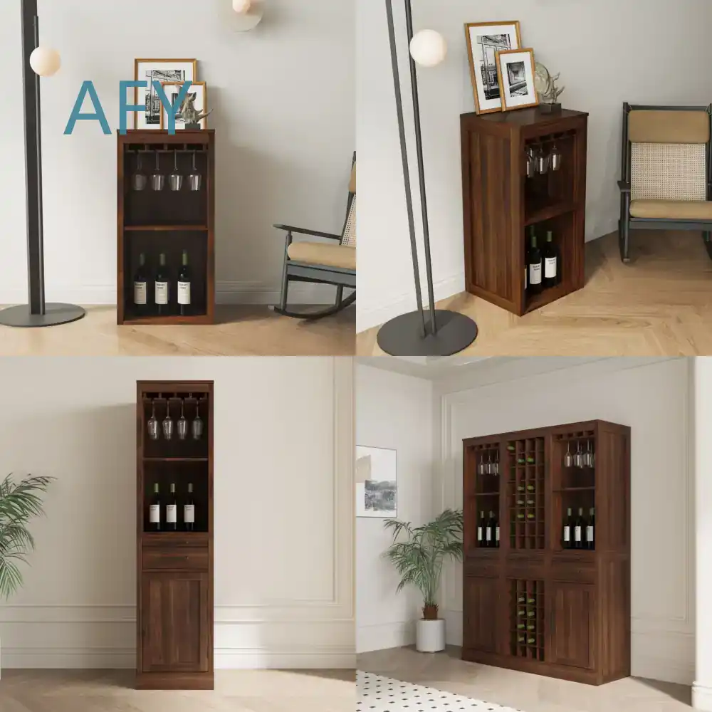 Muji Home Storage - Mobile Portabottiglie Modulare Color Noce Marrone